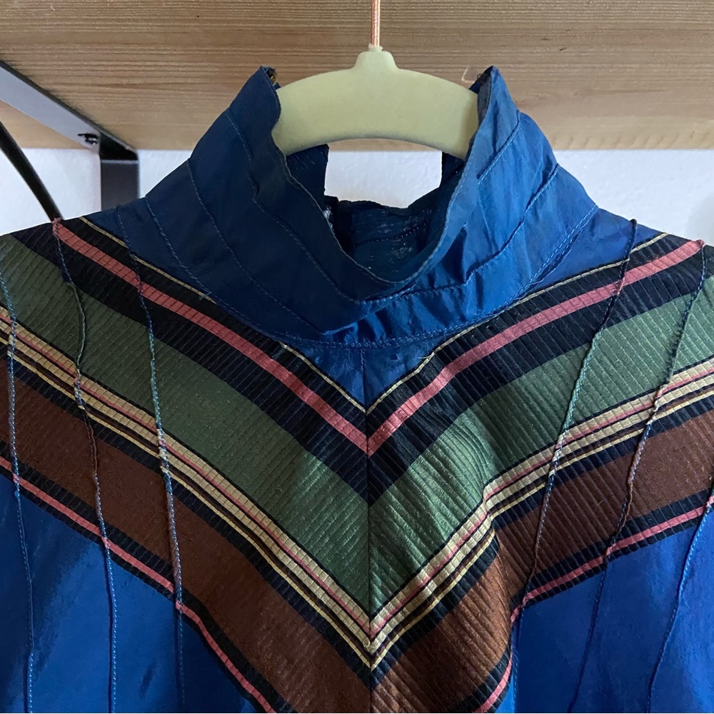 Edwardian antique striped silk high neck blouse - Picture 2 of 8